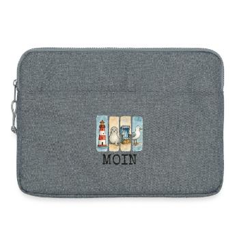 Phare de Moin, chaise de plage avec phoques, côte des mouettes - Sacoche pour ordinateur portable 15 pouces - gris chiné - Devant
