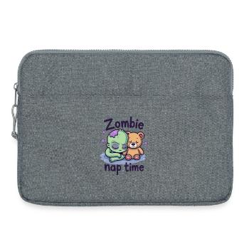 Zombie Nap Time Chemise de sommeil drôle - Sacoche pour ordinateur portable 15 pouces - gris chiné - Devant