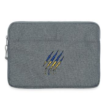 Ukraine Flag Claw - Scratch Mark - Laptop bag 15" - heather grey - Front