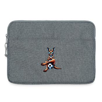 Kangourou cool avec lunettes de soleil et ballon de football - Sacoche pour ordinateur portable 15 pouces - gris chiné - Devant