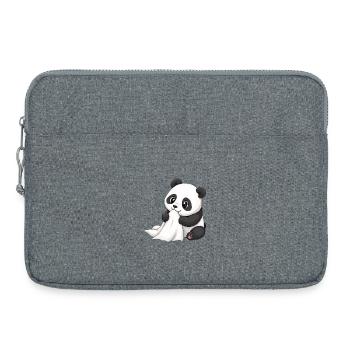 Baby Panda with Comforter – Cute Cartoon - Laptop bag 15" - heather grey - Front