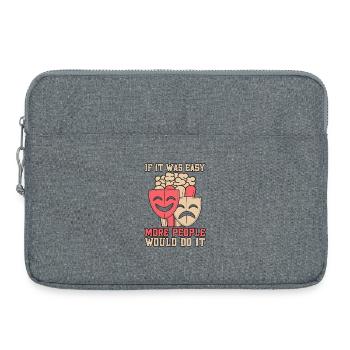 Théâtre musical Si c’était facile, plus ferait du théâtre - Sacoche pour ordinateur portable 15 pouces - gris chiné - Devant