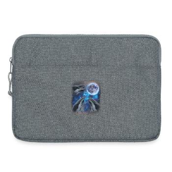 Three humpback whales howl at the moon. Strange meme - Laptop bag 15" - heather grey - Front