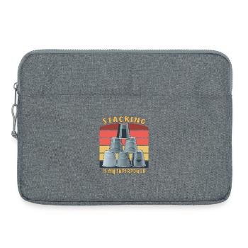 STACKING IS MY SUPERPOWER - Laptop bag 15" - heather grey - Front