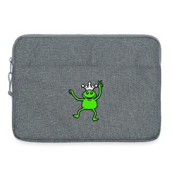 Couronne de grenouille Roi Conte de fées Prince Princesse Paix - Sacoche pour ordinateur portable 15 pouces - gris chiné - Devant