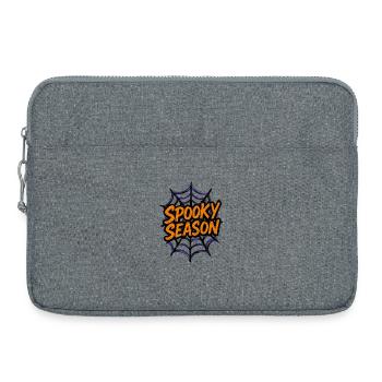 Halloween spider web "Spooky Season" - Laptop bag 15" - heather grey - Front