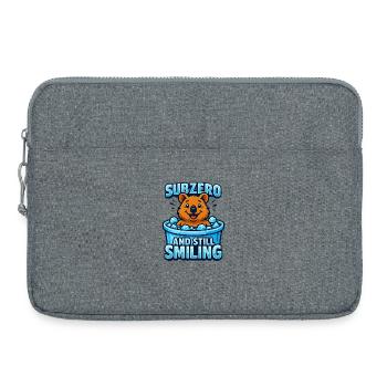 Eisbaden Winterbaden Lächelnder Niedlicher Quokka - Laptoptasche 15" - Grau meliert - Vorne