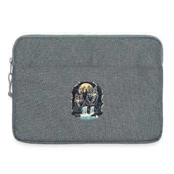 Rétro extérieur nature sauvage ours arbres - Sacoche pour ordinateur portable 15 pouces - gris chiné - Devant