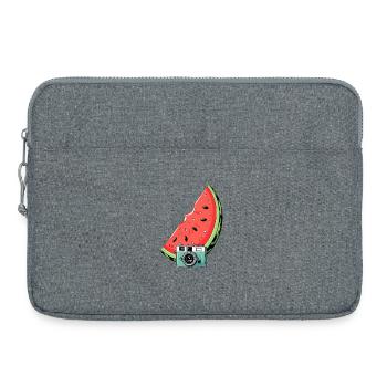 Wassermelone Kamera Illustration - Laptoptasche 15" - Grau meliert - Vorne