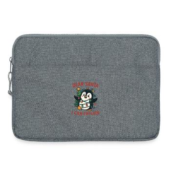 Süßer Pinguin Tannenbaum Weihnachten Licht Spaß - Laptoptasche 15" - Grau meliert - Vorne
