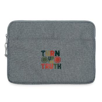 Retro Grunge – Montez la vérité - Sacoche pour ordinateur portable 15 pouces - gris chiné - Devant