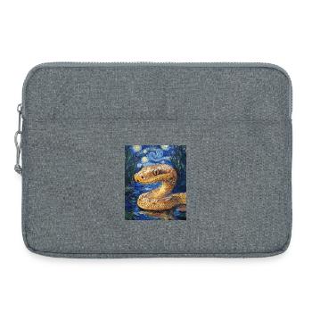 Snake Python Van Gogh Style Starry Night - Laptop bag 15" - heather grey - Front