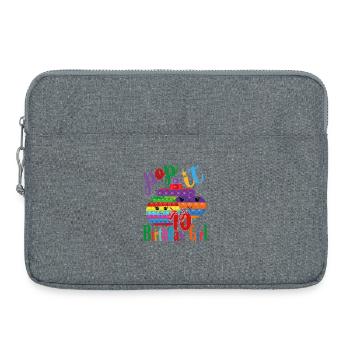 pop-it Fille d’anniversaire 10 - Sacoche pour ordinateur portable 15 pouces - gris chiné - Devant
