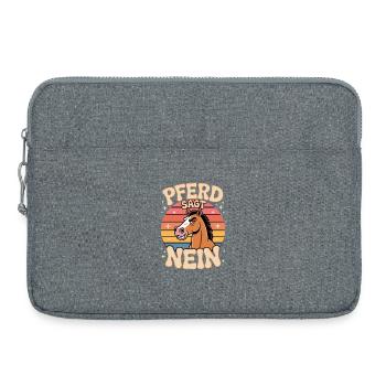 cheval dit pas drôle équestre dicton rétro - Sacoche pour ordinateur portable 15 pouces - gris chiné - Devant