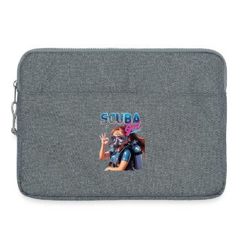 Scuba Girl Diver Design - Sacoche pour ordinateur portable 15 pouces - gris chiné - Devant