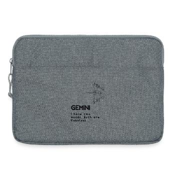 Dessin animé drôle de Gémeaux - Double Trouble - Sacoche pour ordinateur portable 15 pouces - gris chiné - Devant
