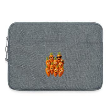 Gang de carottes heureux - Sacoche pour ordinateur portable 15 pouces - gris chiné - Devant