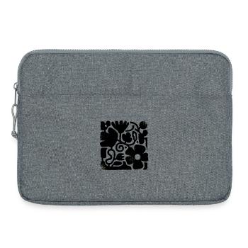 Design floral abstrait - Sacoche pour ordinateur portable 15 pouces - gris chiné - Devant