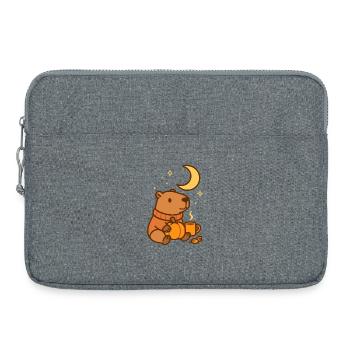 Capybara mit Kürbis – Cozy Autumn Vibes - Laptoptasche 15" - Grau meliert - Vorne