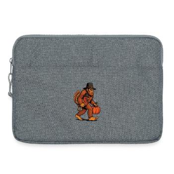 Bigfoot portant de la dinde Thanksgiving humour - Sacoche pour ordinateur portable 15 pouces - gris chiné - Devant