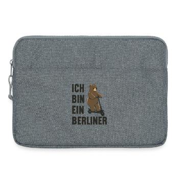 Un ours berlinois sur un scooter ! Je suis Berlinois - Sacoche pour ordinateur portable 15 pouces - gris chiné - Devant