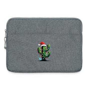 Noël de cactus avec des lumières - Sacoche pour ordinateur portable 15 pouces - gris chiné - Devant
