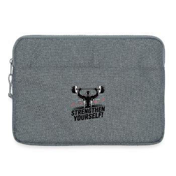 Strength Lifter Emblem - Laptop bag 15" - heather grey - Front