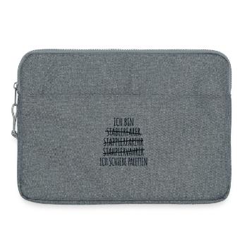Staplerfahrer Gabelstaplerfahrer Lagerist Stapler - Laptoptasche 15" - Grau meliert - Vorne