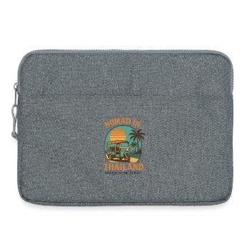 Digital Worker in Thailand – Tuk Tuk Retro Design - Laptop bag 15" - heather grey - Front
