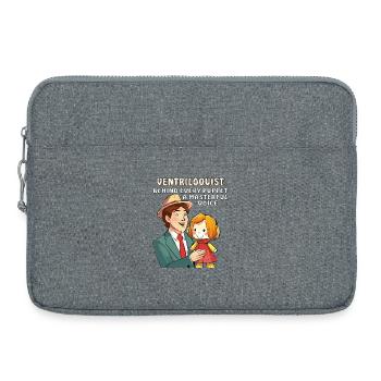 VENTRILOQUIST BEHIND EVERY PUPPET A MASTERFUL VO - Laptop bag 15" - heather grey - Front