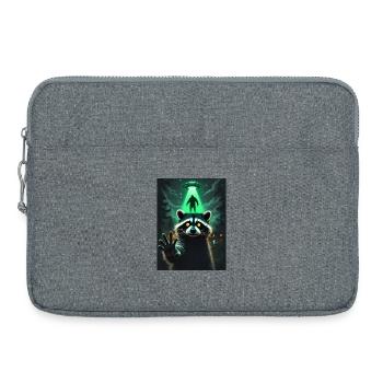 UFO Lichtstrahl und Wald Waschbär - Laptoptasche 15" - Grau meliert - Vorne