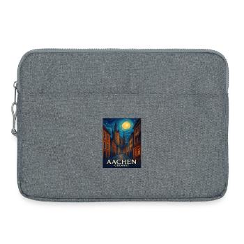 Aachen Nachtstadt Malerei - Laptoptasche 15" - Grau meliert - Vorne