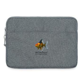 Mindset ist alles Goldfisch, Motivierend - Laptoptasche 15" - Grau meliert - Vorne
