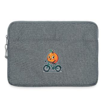 Des fruits orange sur le vélo - Sacoche pour ordinateur portable 15 pouces - gris chiné - Devant