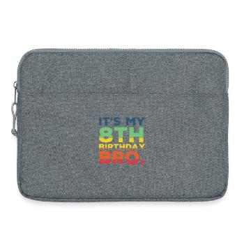 8th Birthday Bro Funny 8 Years Old Boy Cool - Laptop bag 15" - heather grey - Front