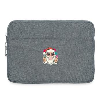 Le Père Noël souffle du chewing-gum - Sacoche pour ordinateur portable 15 pouces - gris chiné - Devant