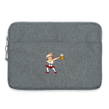 Festival de la bière drôle Dabbing Girl d’octobre - Sacoche pour ordinateur portable 15 pouces - gris chiné - Devant