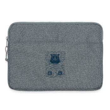 Gechilltes Hippo im Wasser - Laptoptasche 15" - Grau meliert - Vorne