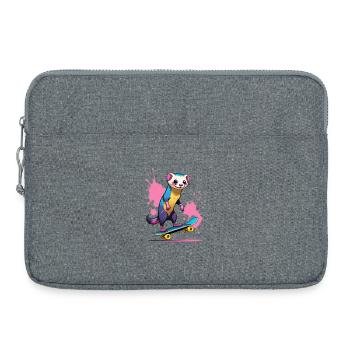 Buntes Skateferret Farbspritzer - Laptoptasche 15" - Grau meliert - Vorne