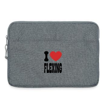 I love flexing Bodybuilding Gym Workout - Laptoptasche 15" - Grau meliert - Vorne
