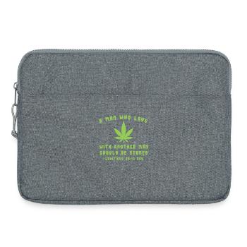 Liberté verte et diversité - Sacoche pour ordinateur portable 15 pouces - gris chiné - Devant