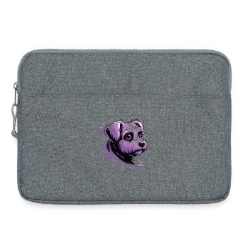 Purple Pup Splash Portrait - Laptop bag 15" - heather grey - Front