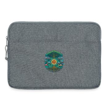 Goa Trance Baum des Lebens Mushrooms  - Laptoptasche 15" - Grau meliert - Vorne
