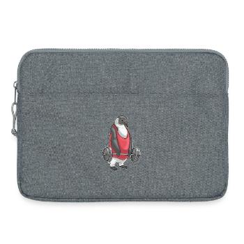 Penguin Bodybuilder Barbell Bodybuilding - Laptop bag 15" - heather grey - Front