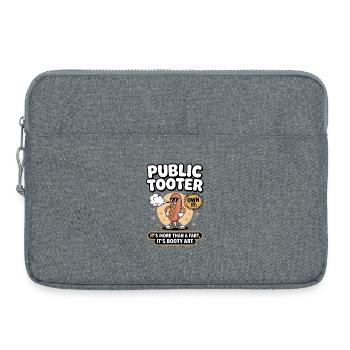 Public fart art: Hot dog cartoon - Laptop bag 15" - heather grey - Front