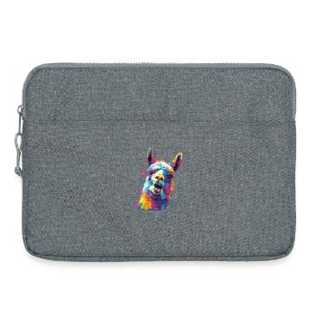 Explosion de couleurs de lama - Sacoche pour ordinateur portable 15 pouces - gris chiné - Devant