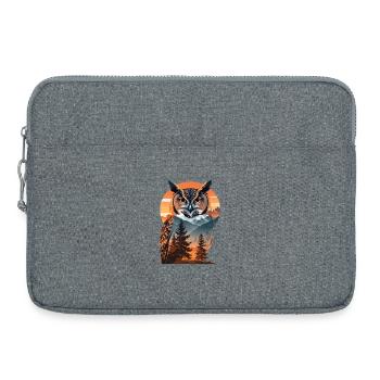 Weise Eule im Abendlicht - Laptoptasche 15" - Grau meliert - Vorne