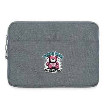Forever Young Teddybär Grafik - Laptoptasche 15" - Grau meliert - Vorne