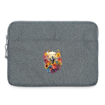 Biene im Blumenkranz - Laptoptasche 15" - Grau meliert - Vorne