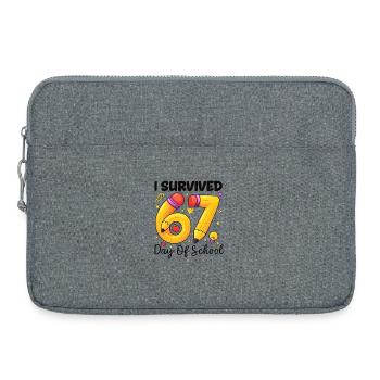 J’ai survécu 67 jours d’école six sept jours - Sacoche pour ordinateur portable 15 pouces - gris chiné - Devant